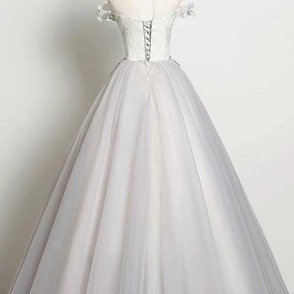 Prom Dresses,elegant Tulle Appliqué Prom Gown..