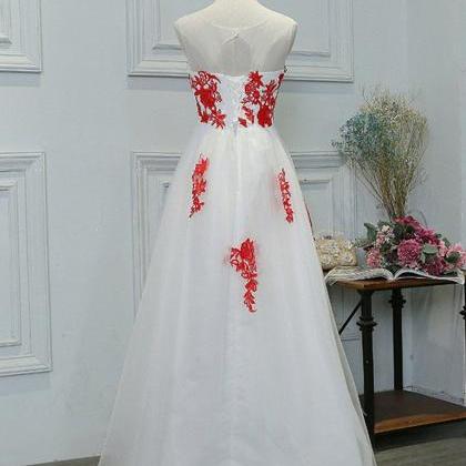 Two Piece A Line Square Neck Lace Appliques Satin Prom Dress LBQ0531 main image 1