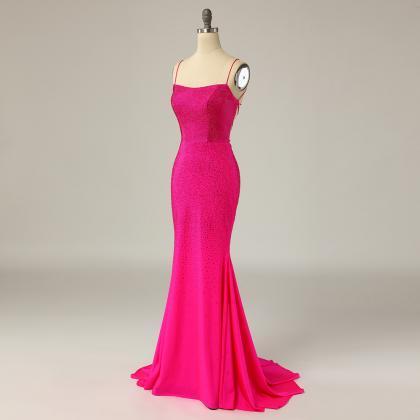 Prom Dresses,spaghetti Strap Prom Dress High Split..