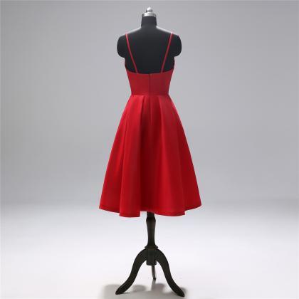 Prom Dresses,suspender Leaky Back Red Dress..