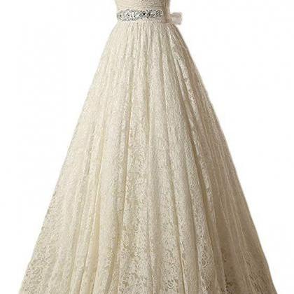 Wedding Dresses,prom Dress Lace Tube Top Princess..