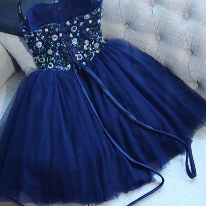 Homecoming Dresses, Tulle Sequins Short A Line..