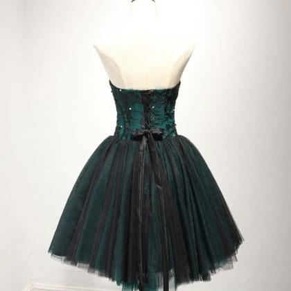 Homecoming Dresses, Tulle Lace Short A Line Prom..