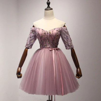 Homecoming Dresses, Tulle Lace Short Prom Dress,..