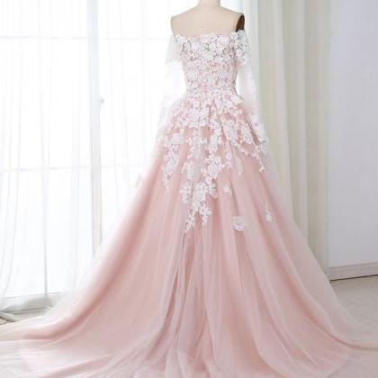 Prom Dresses,lace Tulle Long Sleeves Long Formal..