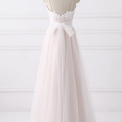 Prom Dresses,elegant Spaghetti Straps Lace Tulle..
