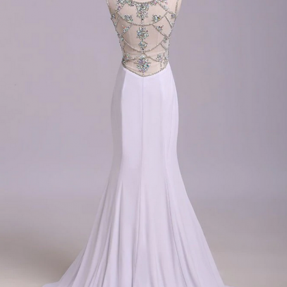 Prom Dresses,mermaid Sleeveless Split Prom Dress..