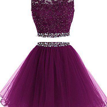 Two Piece Homecoming Dress,tulle Homecoming..