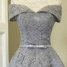 Lace Tea Length Vintage Style Wedding Party Dress,..