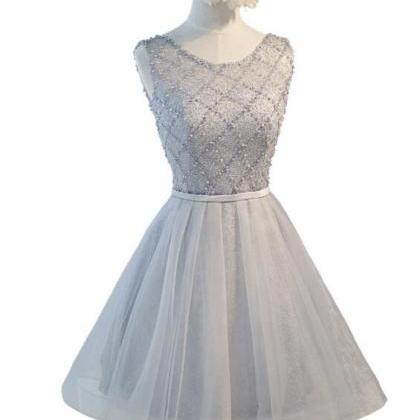 Lovely Short Beaded Homecoming Dresses, Cute Party..