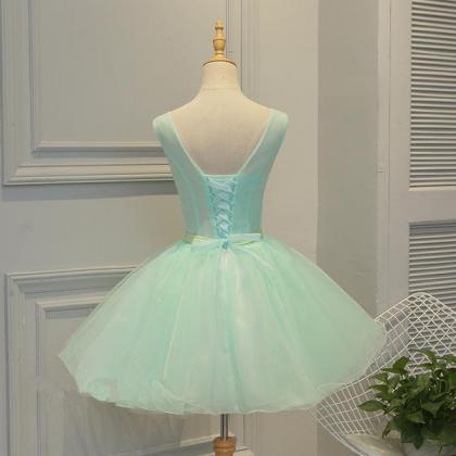 Lovely Light Green Tulle Floral Teen Party..