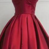 Wine Red Pretty High Low Party Dress, Wine Red..