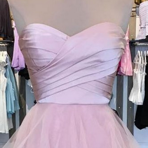 Pink Cute Tulle Short Prom Dress, Pink Homecoming..