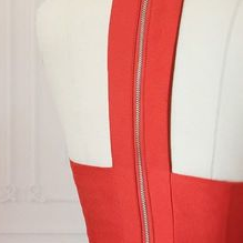 Dark Red Ruffled V-neck Homecoming Dress main image 0