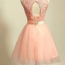 Pink Tulle Short Prom Dress,Cute Ho..