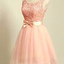 Pink Tulle Short Prom Dress,Cute Ho..