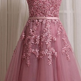 Beaded Lace Appliques Short Prom Dresses, Robe De..
