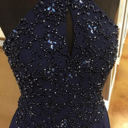 Navy Blue Homecoming Dresses,beaded Prom..