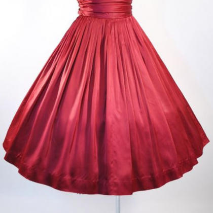Vintage Prom Dress, Red Prom Gowns, Mini Short..