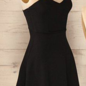 Black Short Homecoming Dress,straps Sweetheart..