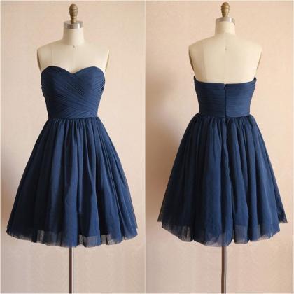 Navy Tulle Homecoming Dress,graduation Dress,party..