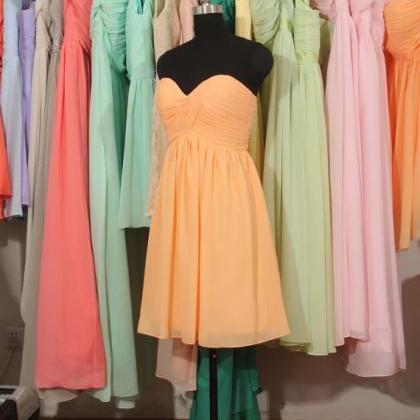 Peach Bridesmaid Dress, A-line Bridesmaid..