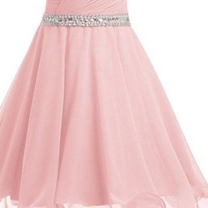 Short Chiffon Crystal Homecoming Dress,fashion..