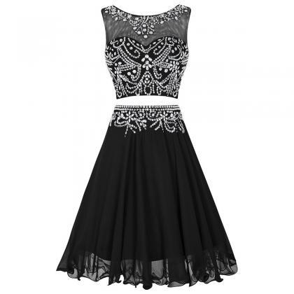 Black Two-piece Homecoming Dress, Featuring Beaded..