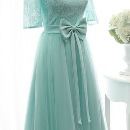 Short Lace Bridesmaid Dress, 1/2 Sleeve Bridesmaid..