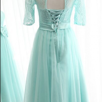 Short Lace Bridesmaid Dress, 1/2 Sleeve Bridesmaid..
