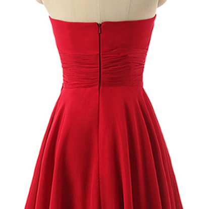Halter Maxi Chiffon Dress For BRIDESMAIDS Red
