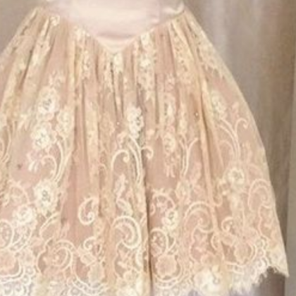 Satin And Lace Homecoming Dress,pink Cocktail..