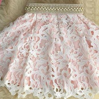 Two Piece Homecoming Dress, Light Pink Homecoming..