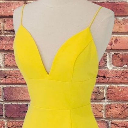 Homecoming Dresses,Simple Yellow Mi..