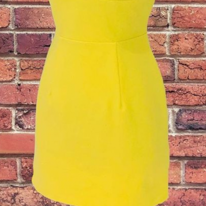Homecoming Dresses,Simple Yellow Mi..