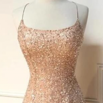 Homecoming Dresses,peach Sequins Homecoming Dress,..