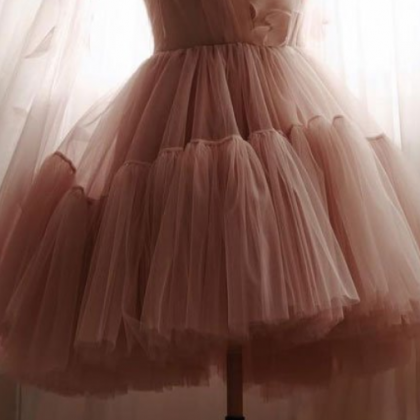 Simple Tulle Short Prom Dress, Tulle Homecoming..