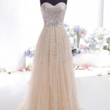 Long Tulle Sequin Prom Dress Showca..