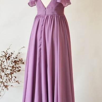 Bridesmaid Dress, Long Prom Dress, V Neck Design..