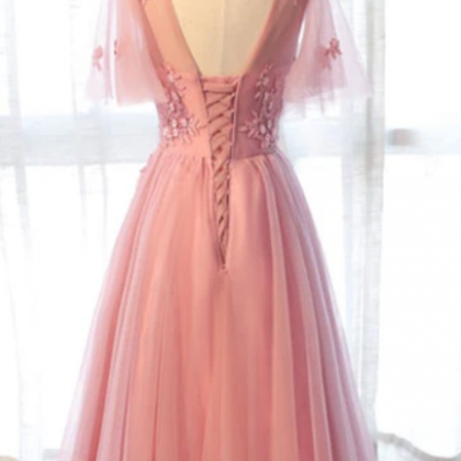 A Line Tulle Lace Long Prom Dress, Lace Evening..