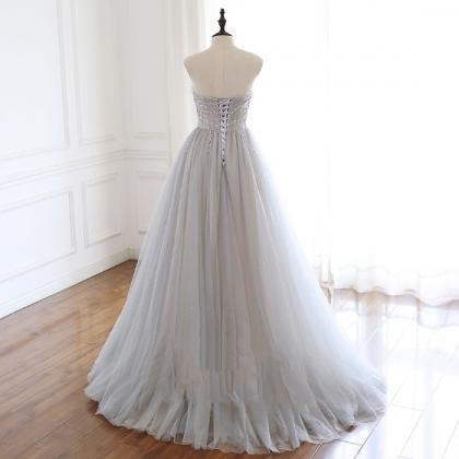 Tulle Prom Dress, Modest Beautiful Long Prom..