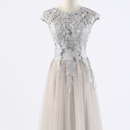 Cap Sleeve Formal Prom Dress, Beautiful Long Prom..