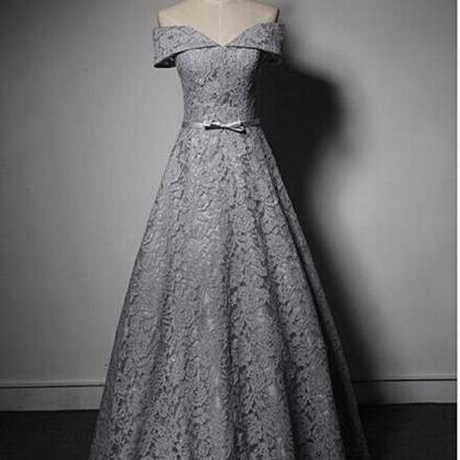 A-line Lace Off Shoulder Formal Prom Dress,..
