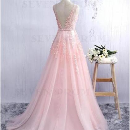Elegant A Line Appliques Formal Prom Dress,..