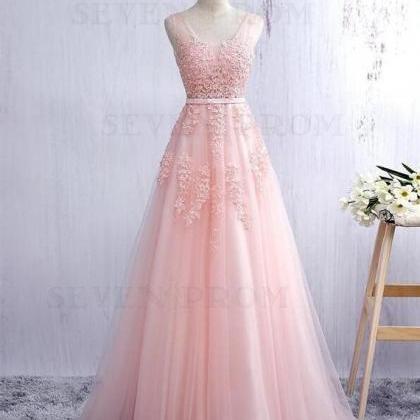Elegant A Line Appliques Formal Prom Dress,..