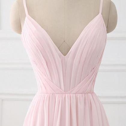 Simple Style V-neck Chiffon Long Elegant Prom Dresses Fashion Gowns ZXS304
