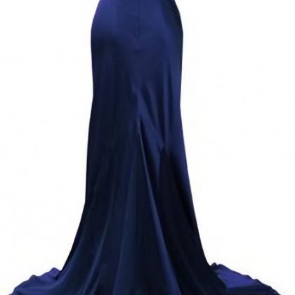 Elegant A Line V Neckline Satin Formal Prom Dress,..