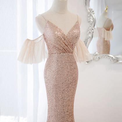 Elegant Sequins And Tulle Mermaid Formal Prom..
