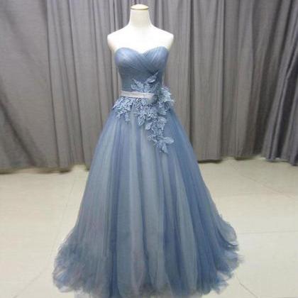 Elegant Tulle Applique Simple A-line Sweetheart..
