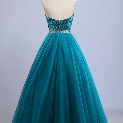 Elegant Sweetheart Sequined Tulle Formal Prom..